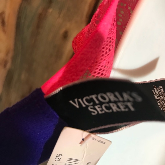 Victoria’s Secret bra orange purple lace NEW 32C - Picture 5 of 5